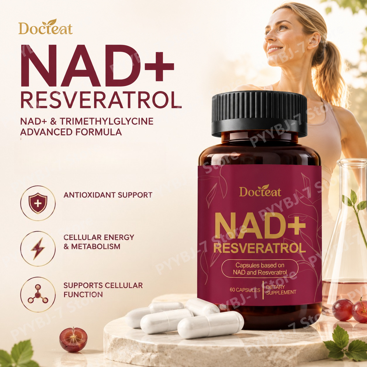 NAD+ Resveratrol Supplement 60 - Wellness Quercetin review and price