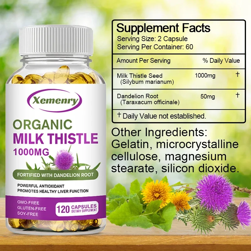Milk Thistle Capsules 1000 Mg  - Milk Thistle Silymarin review and price